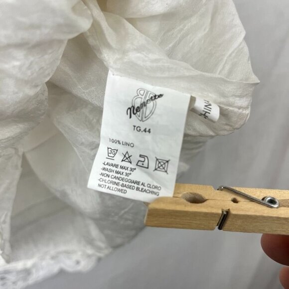 Nenette Linen Lace Short Dress Women Small - Medium Coquette Cottage Romantic - Picture 15 of 16